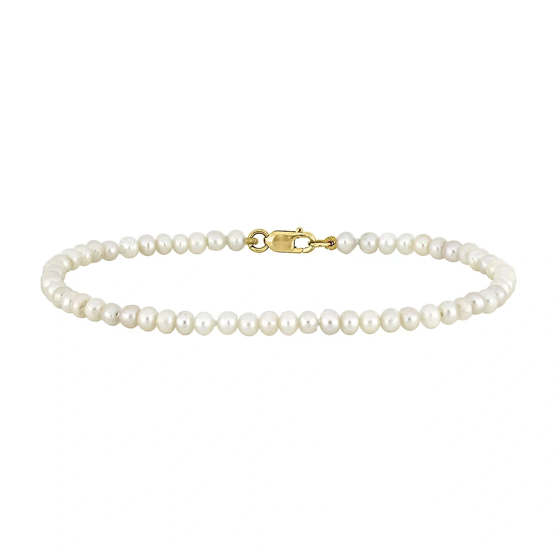 Cultured Freshwater Pearl Bracelet with 14k Yellow Gold Clasp