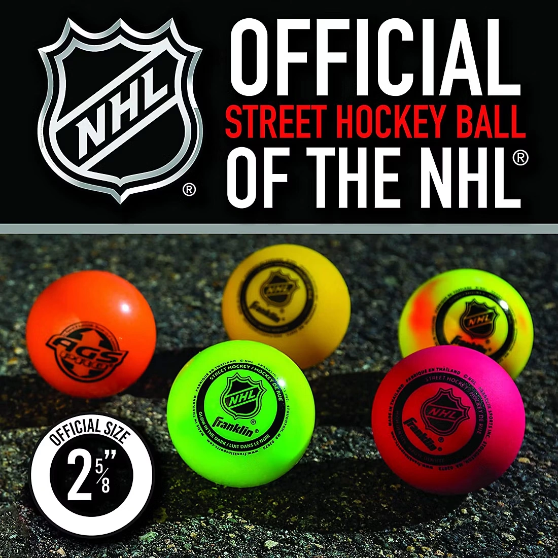Franklin NHL Extreme Color High-Density Street Hockey Balls, 15 pk.