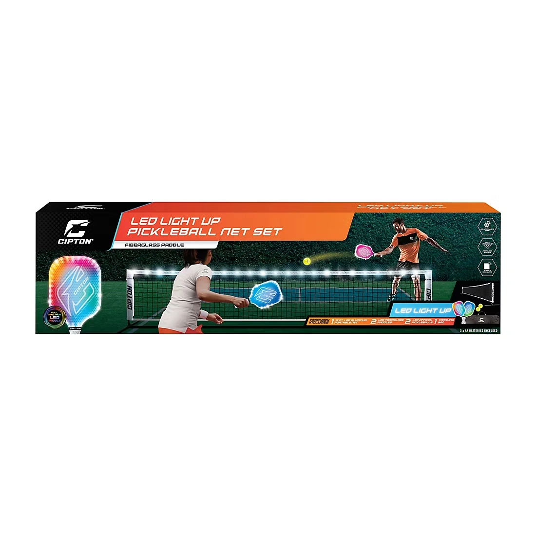 CIPTON LED Light Up Pickleball Net Set
