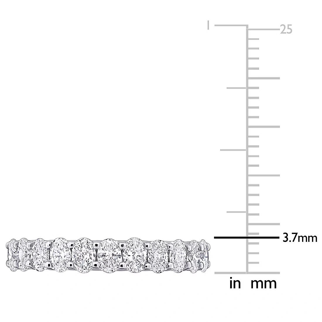 1 ct. t.w. Lab-Grown Diamond Oval Semi-Eternity Anniversary Band in 14k White Gold