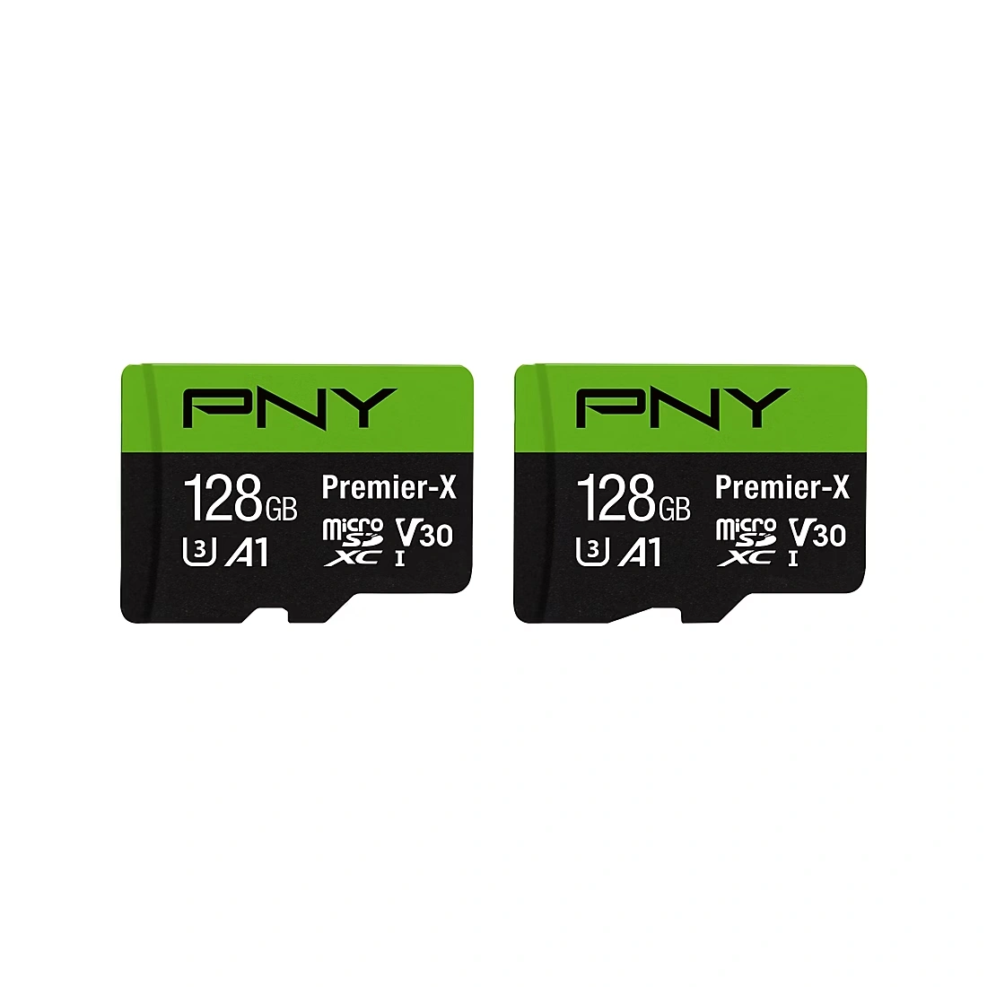 PNY 128GB Premier-X Class 10 U3 V30 MicroSDXC Flash Memory Card, 2-Pk.