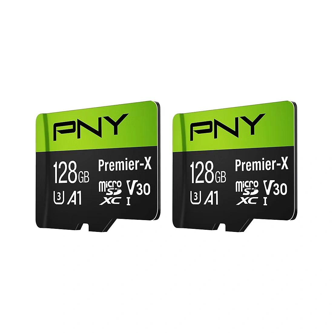 PNY 128GB Premier-X Class 10 U3 V30 MicroSDXC Flash Memory Card, 2-Pk.