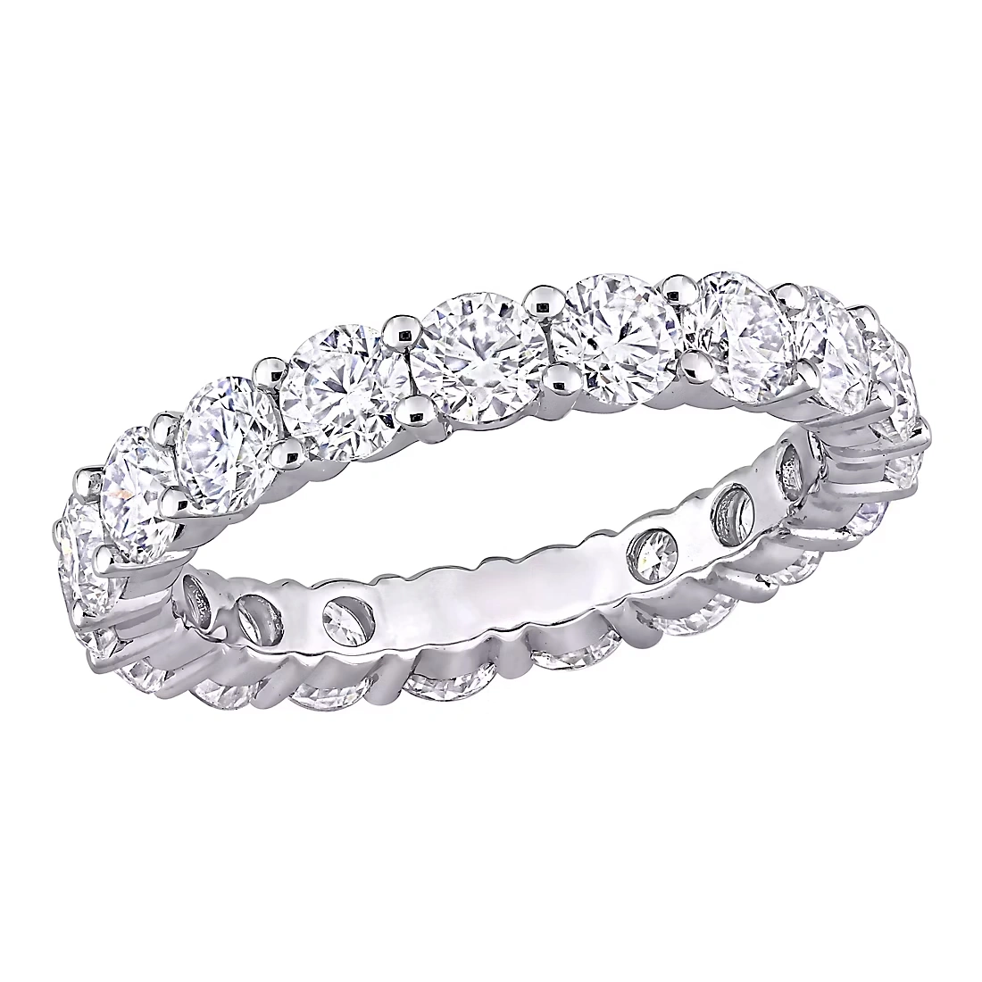 2.75 ct. DEW Created Moissanite Eternity Ring in 10k White Gold 1 2.75 ct. DEW Created Moissanite Eternity Ring in 10k White Gold