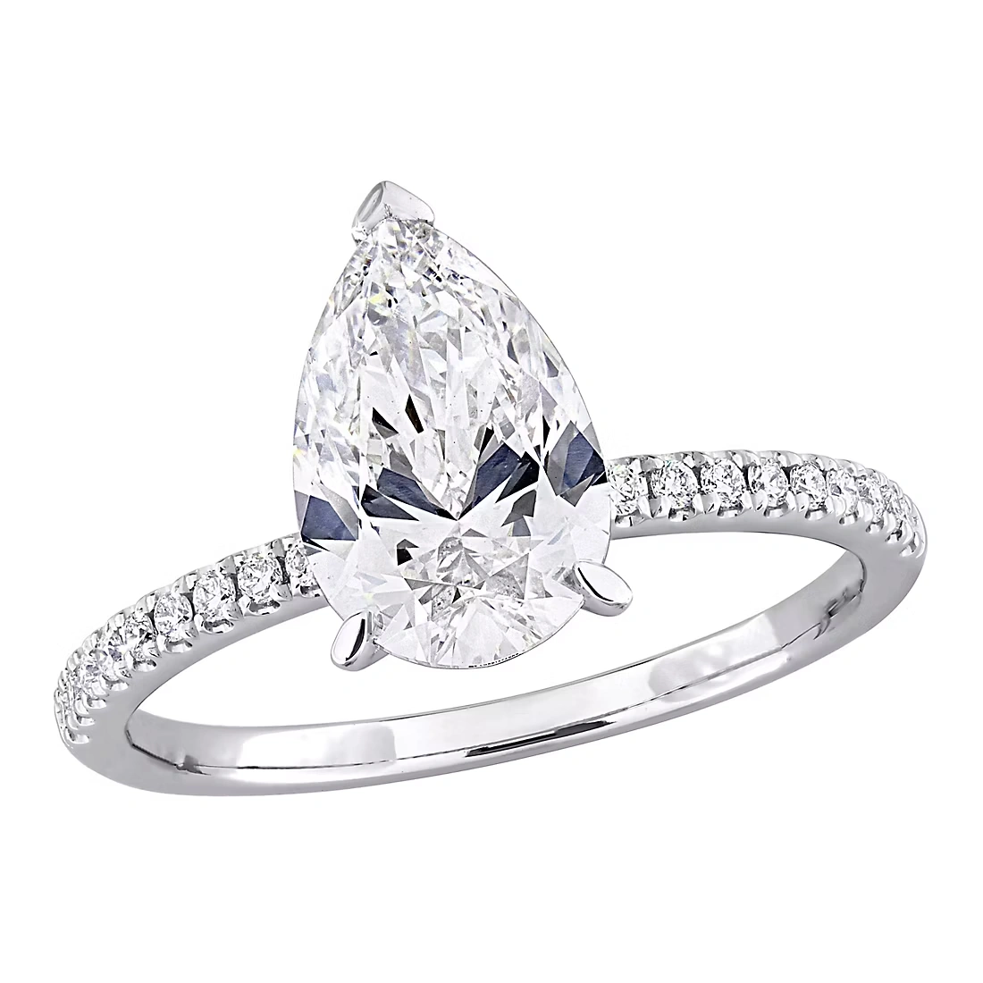 2.15 ct. t.w. Lab-Grown Diamond Pear Solitaire Engagement Ring in 14k White Gold