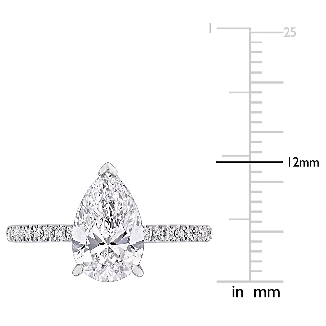 2.15 ct. t.w. Lab-Grown Diamond Pear Solitaire Engagement Ring in 14k White Gold