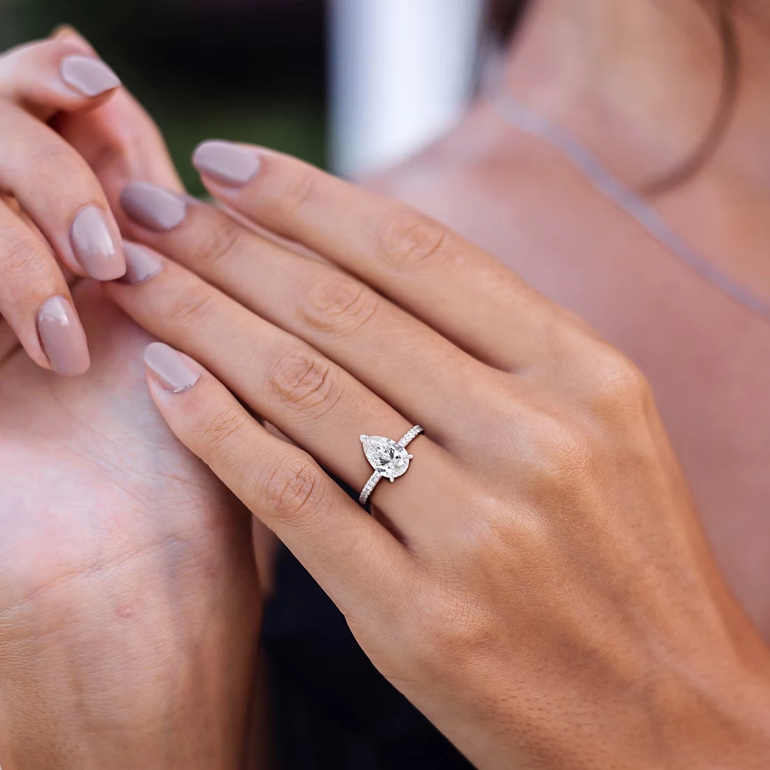 2.15 ct. t.w. Lab-Grown Diamond Pear Solitaire Engagement Ring in 14k White Gold