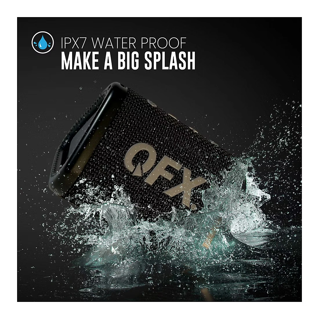 QFX BT-ZXO IPX-7 Rechargeable Waterproof Bluetooth Speaker