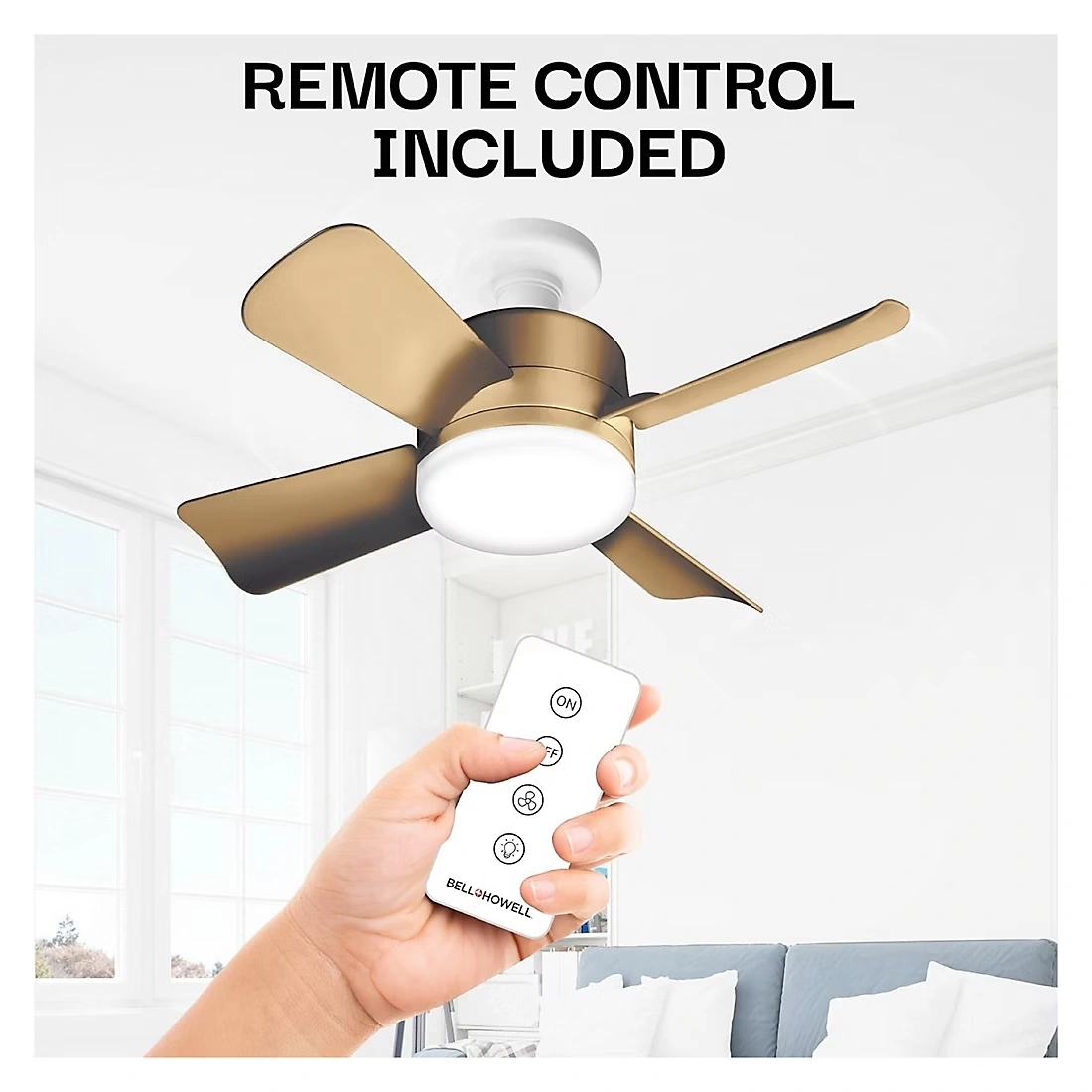 Bell + Howell Socket Fan Light - Bronze Gold Finish