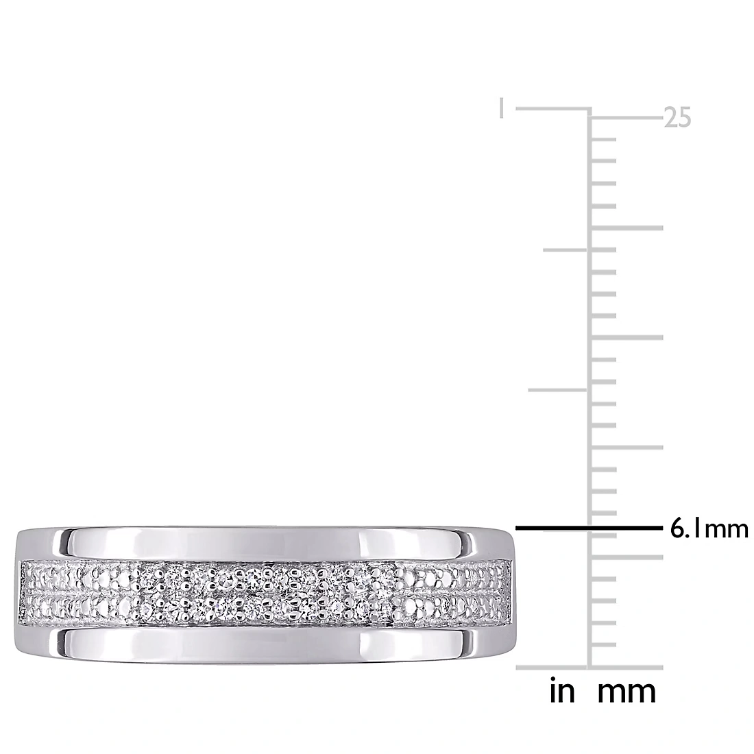 Men's .1 ct. t.w. Diamond Double Row Anniversary Band in Sterling Silver