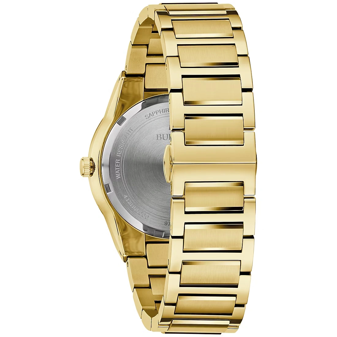 Bulova Mens Modern Millennia Goldtone Stainless Black Dial Bracelet Watch