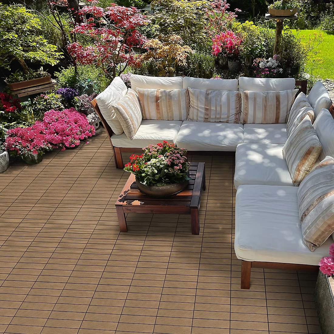 Creative Surfaces Composite Deck Tile in Sable, 12 pk. (12\" x 12\")
