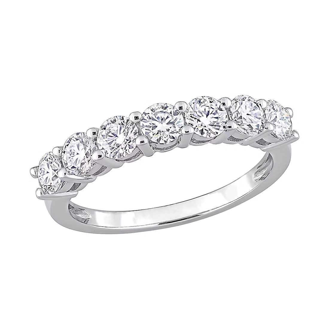 1 ct. DEW Moissanite Semi Eternity Band in 10k White Gold