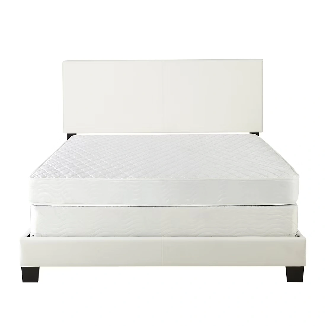 Contour Rest Garnet Full Size Simulated Leather Platform Bed Frame - White