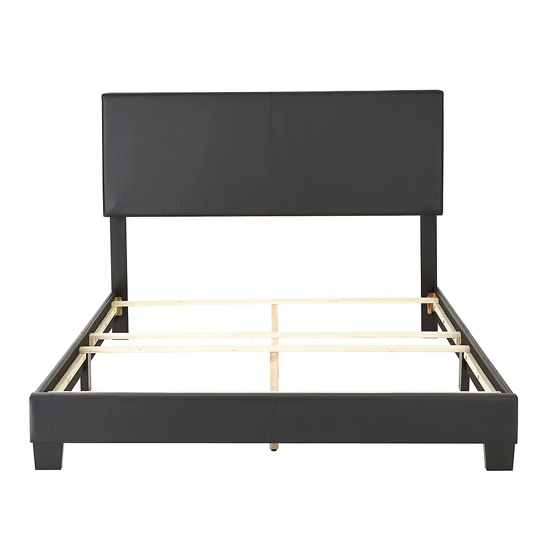 Contour Rest Garnet Queen Size Simulated Leather Platform Bed Frame - Black