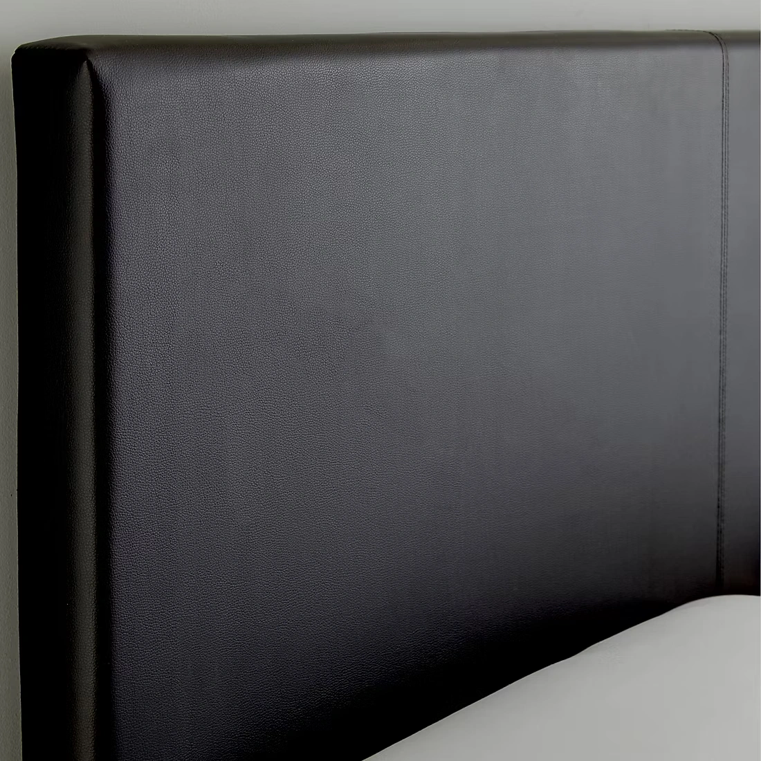 Contour Rest Garnet Queen Size Simulated Leather Platform Bed Frame - Black