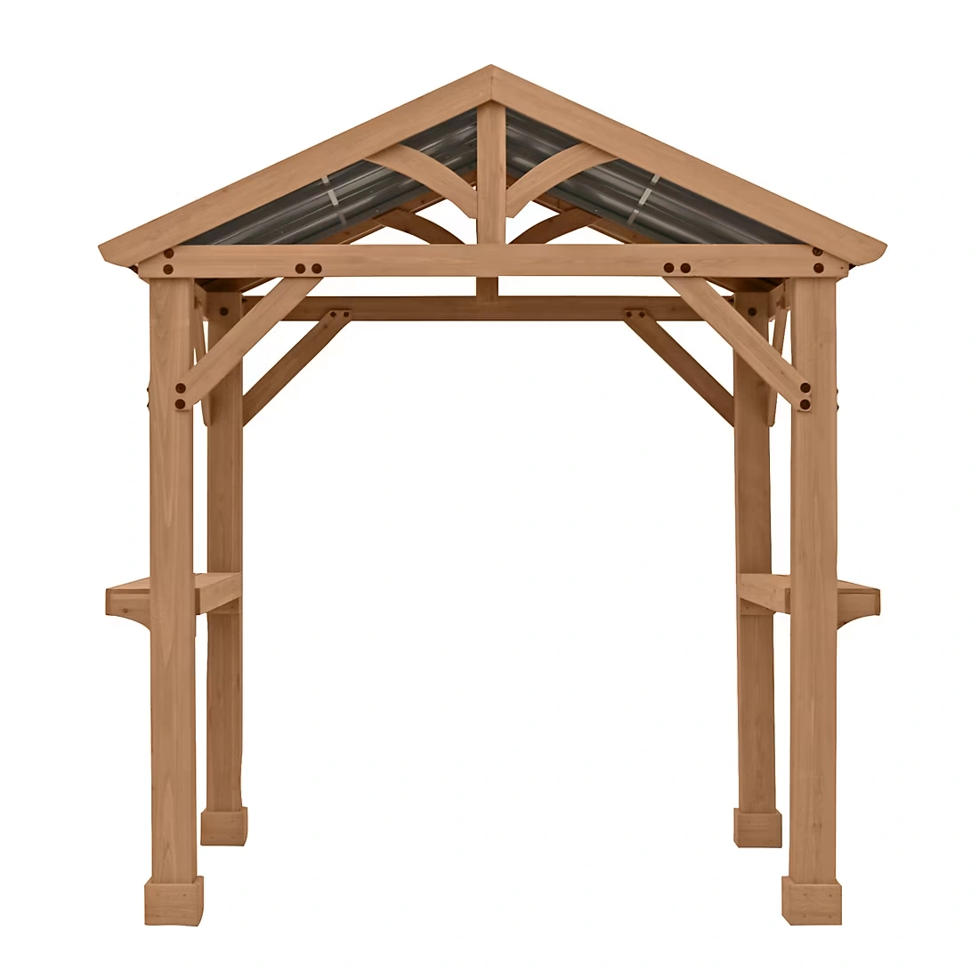 Yardistry Meridian 8'L x 5'8\"W x 8'10\"H Grilling Pavilion - Coffee Brown
