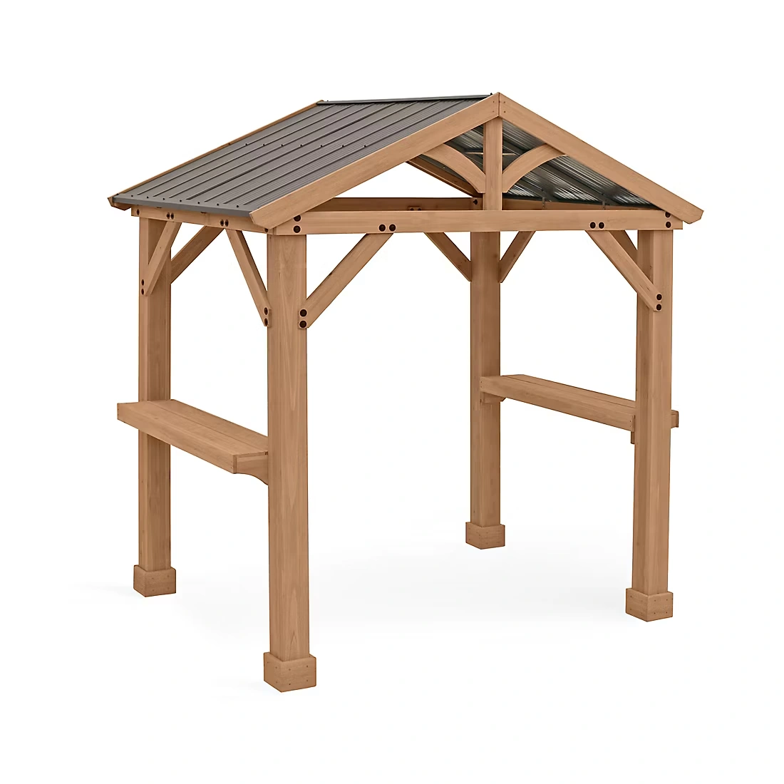 Yardistry Meridian 8'L x 5'8\"W x 8'10\"H Grilling Pavilion - Coffee Brown