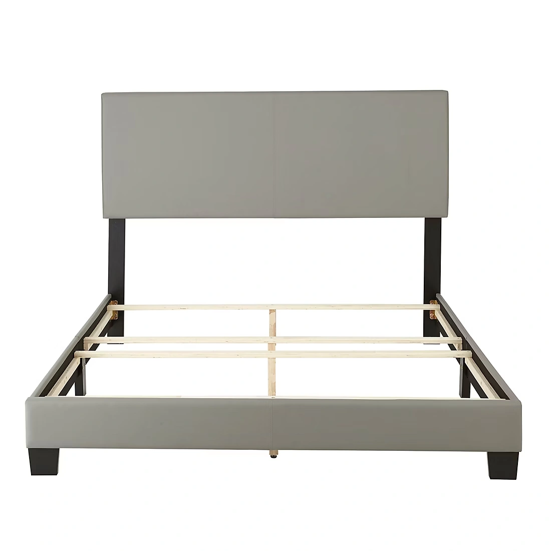 Contour Rest Garnet Queen Size Simulated Leather Platform Bed Frame - Gray