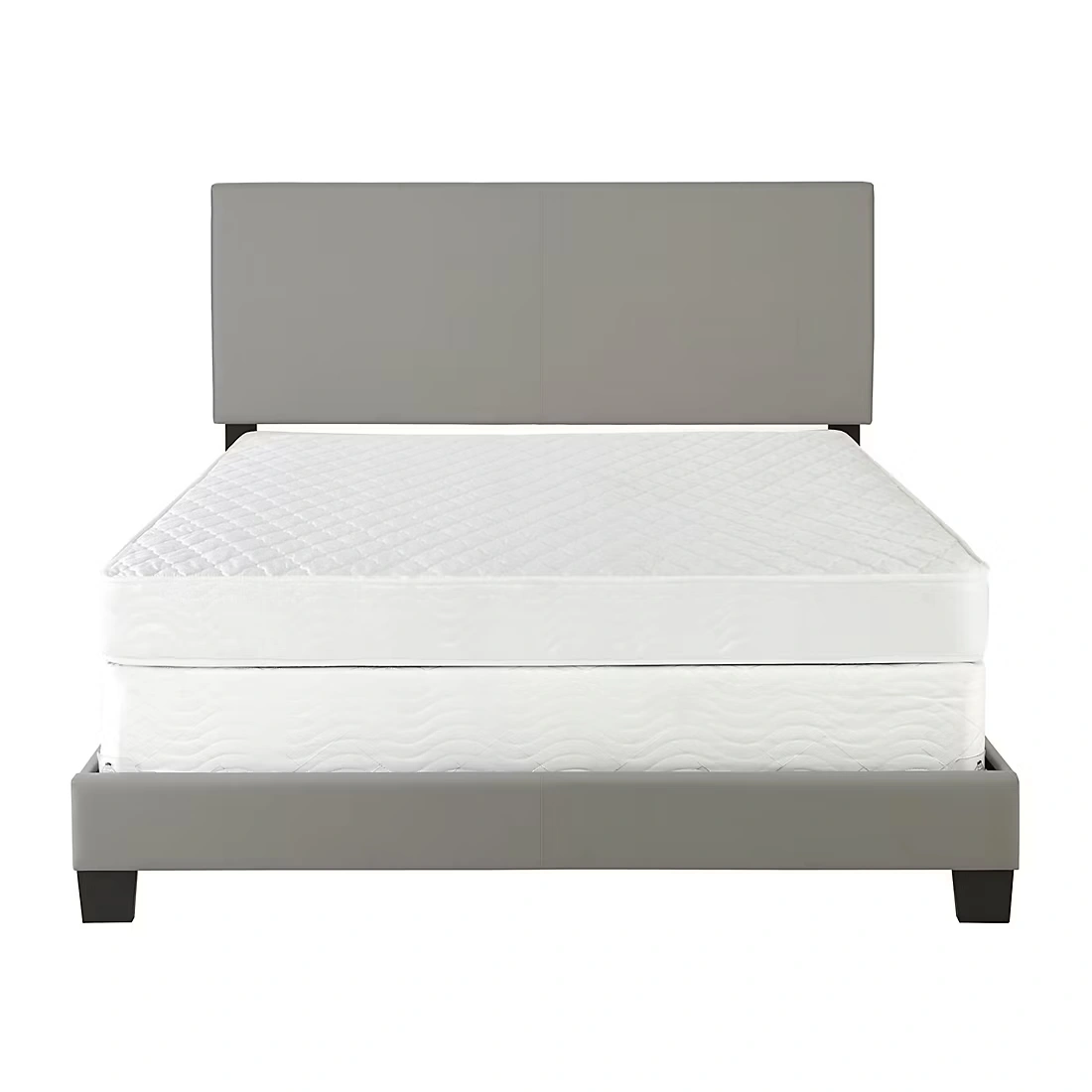 Contour Rest Garnet Queen Size Simulated Leather Platform Bed Frame - Gray