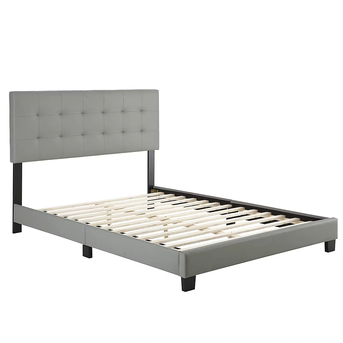 Contour Rest Michal Queen Size Simulated Leather Platform Bed Frame - Gray