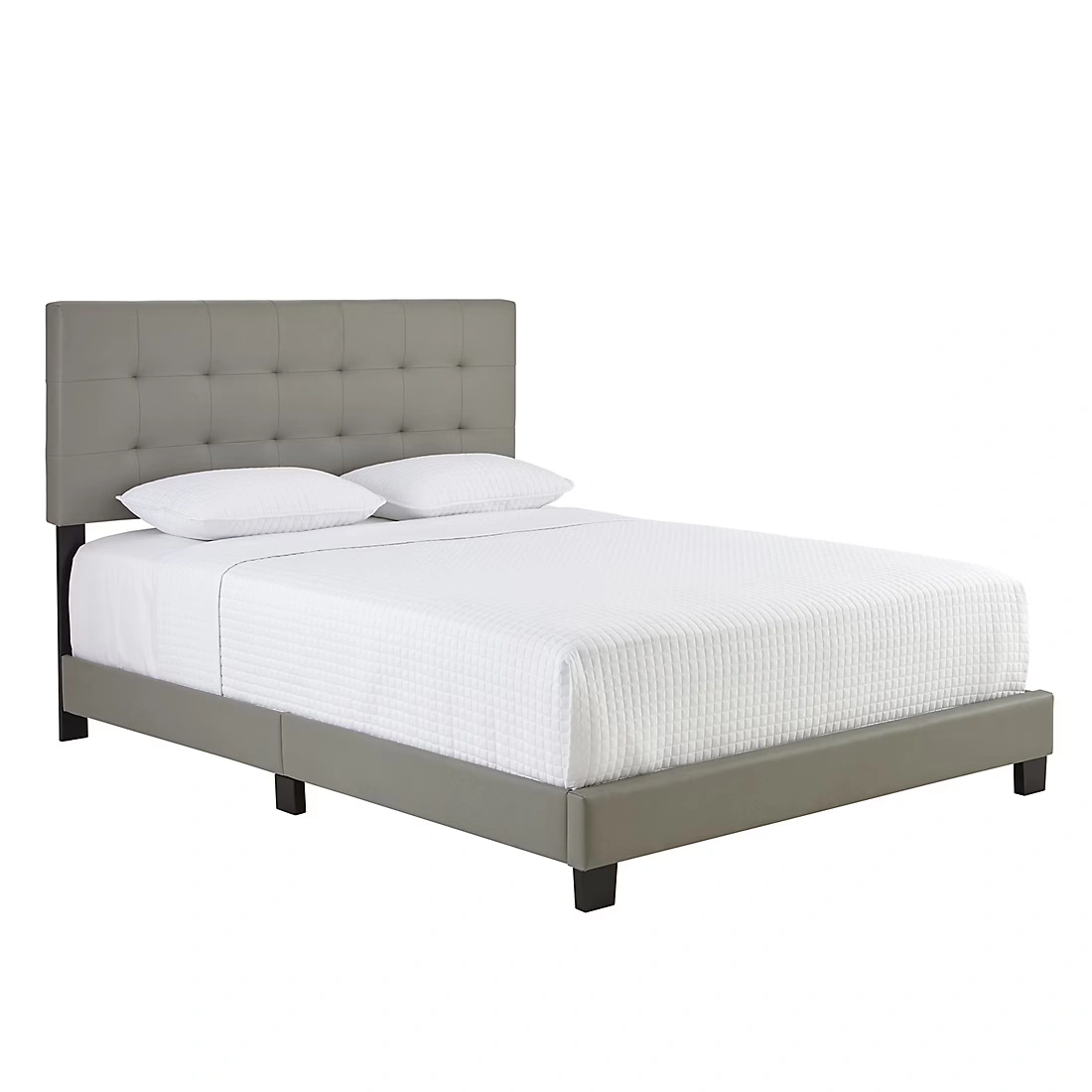 Contour Rest Michal Queen Size Simulated Leather Platform Bed Frame - Gray