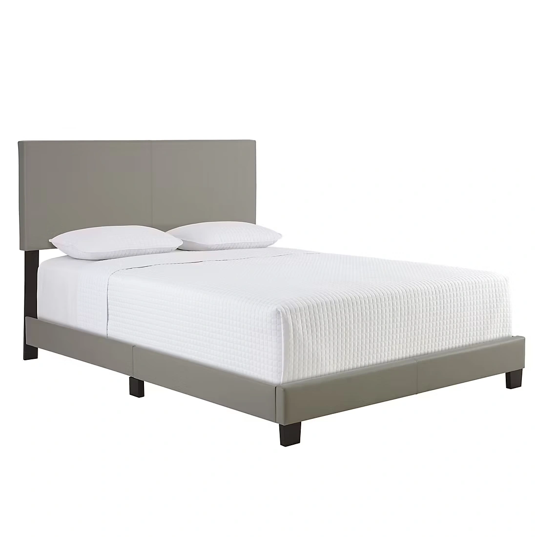Contour Rest Garnet King Size Simulated Leather Platform Bed Frame - Gray
