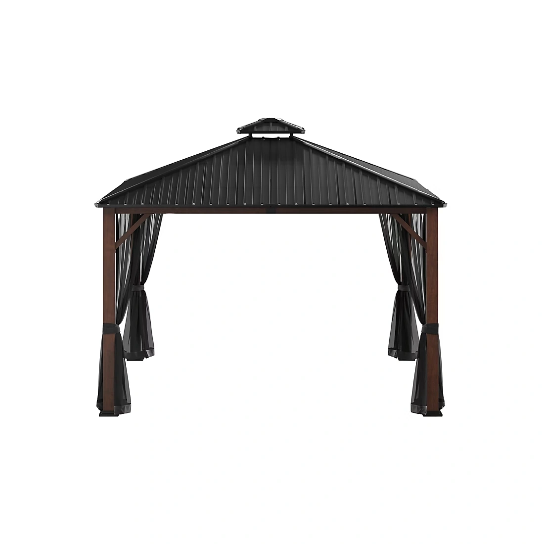 SunVilla Woodmont 12' x 12' Steel/Aluminum Hard Top Gazebo with Netting
