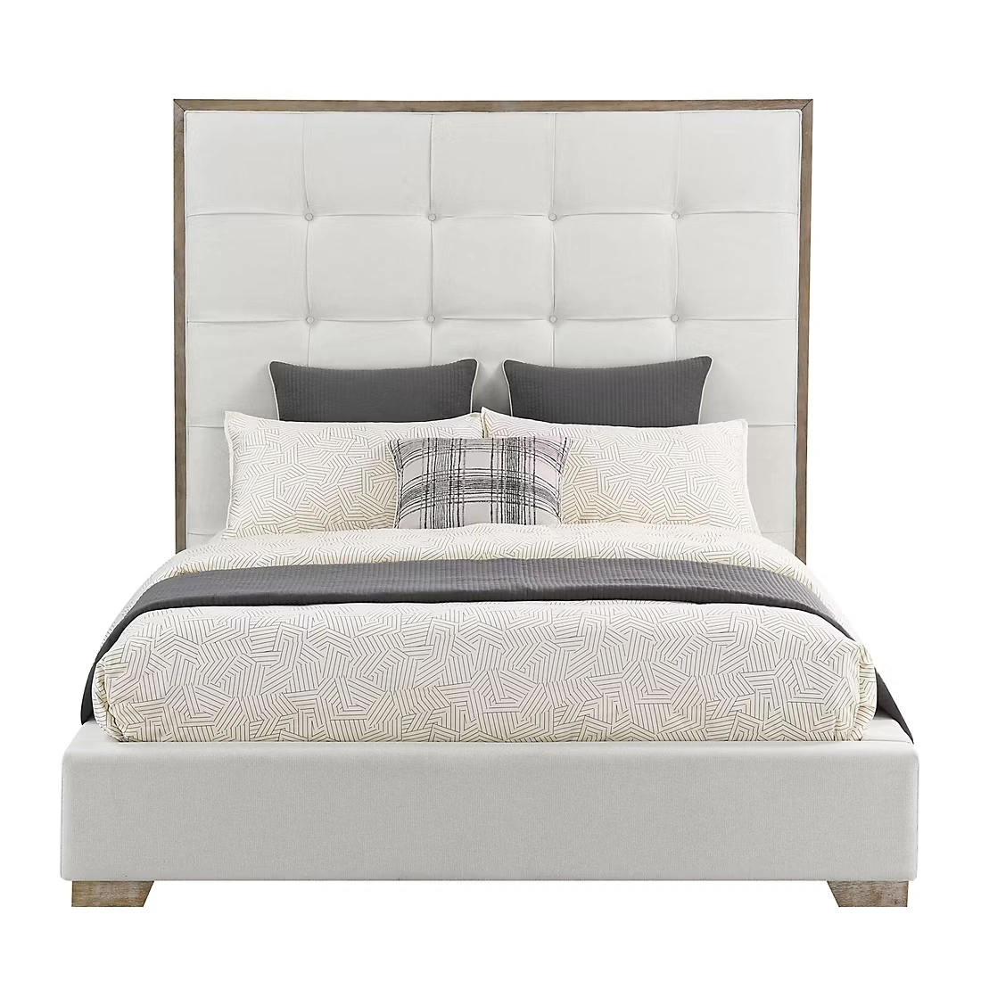 Abbyson Home Remi Stain Resistant Queen Bed - Ivory