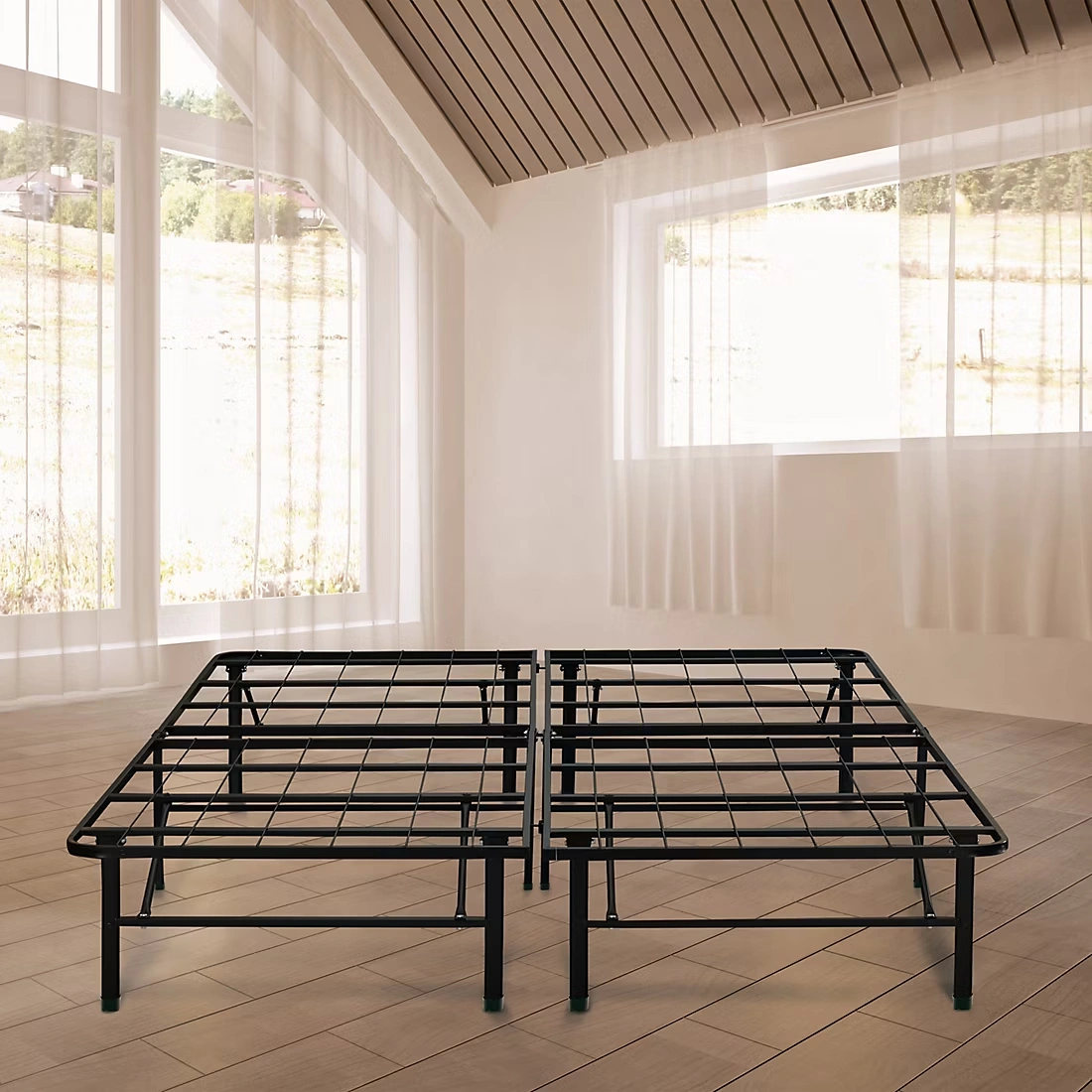 Contour Rest Dream Support Twin-Size 14\" Metal Platform Bed Frame - Black