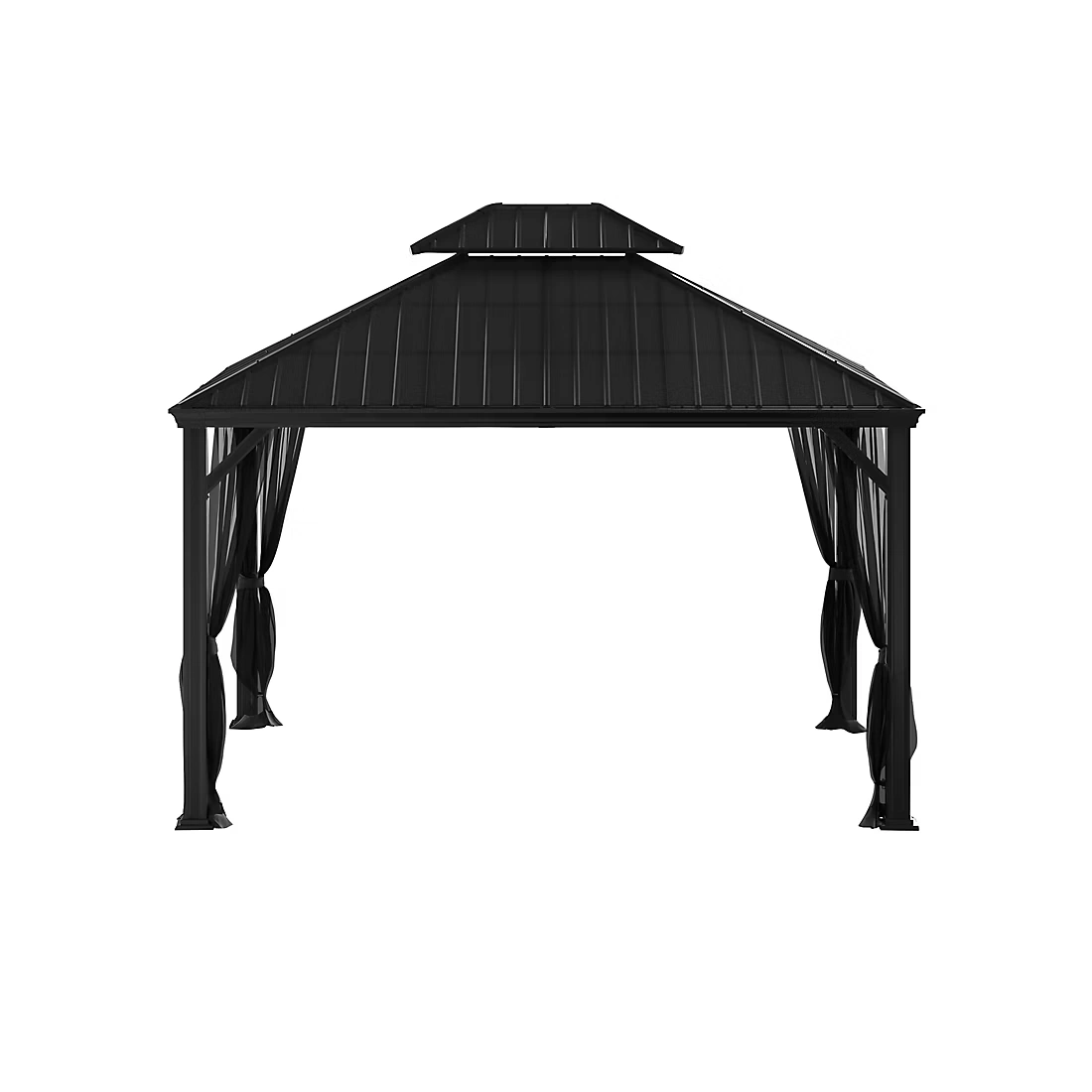 SunVilla Clara 10' x 12' Steel/Aluminum Hard Top Gazebo with Netting