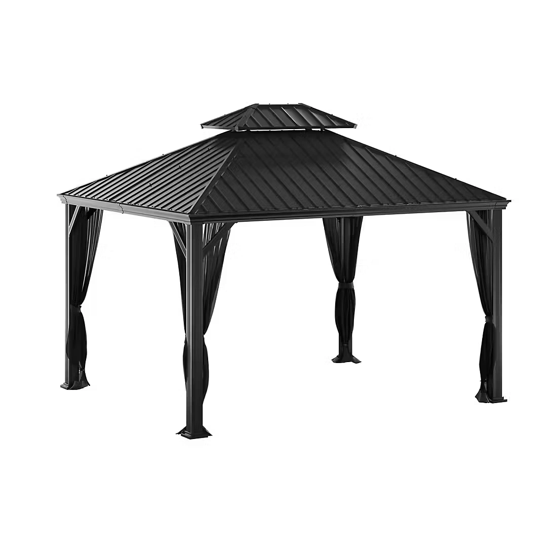 SunVilla Clara 10' x 12' Steel/Aluminum Hard Top Gazebo with Netting