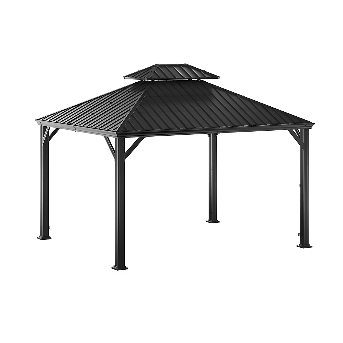 SunVilla Clara 10' x 12' Steel/Aluminum Hard Top Gazebo with Netting