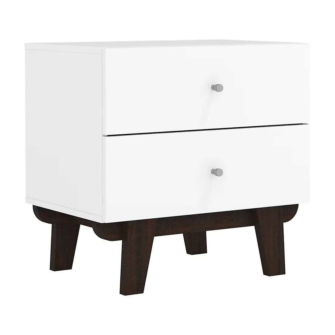 Living Essentials by Hillsdale Kincaid Wood 2 Drawer Nightstand - Matte White