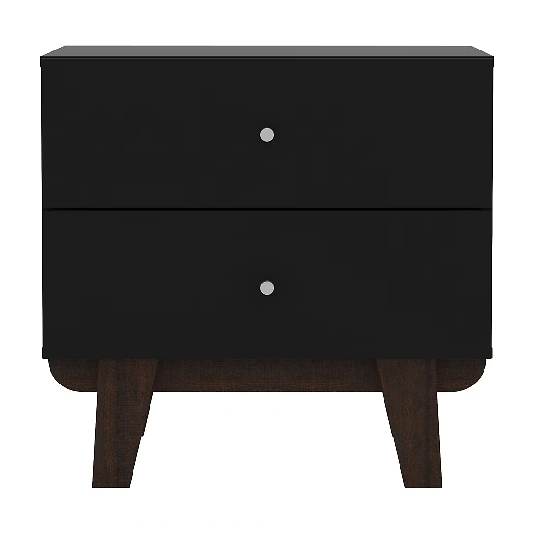 Living Essentials by Hillsdale Kincaid Wood 2 Drawer Nightstand - Matte Black