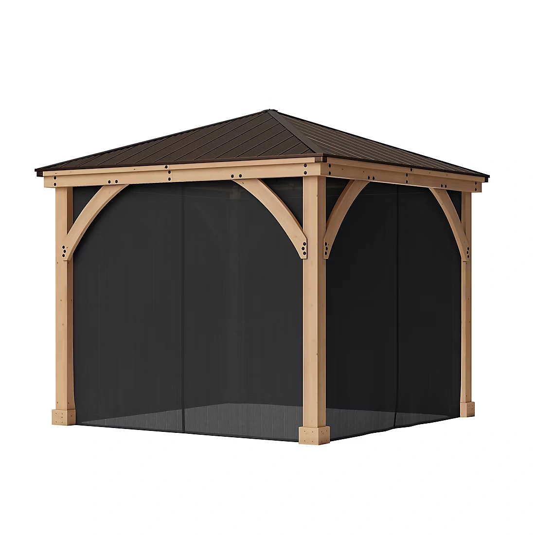 Yardistry's 10'. x 10' Meridian Gazebo and Mesh Kit Bundle
