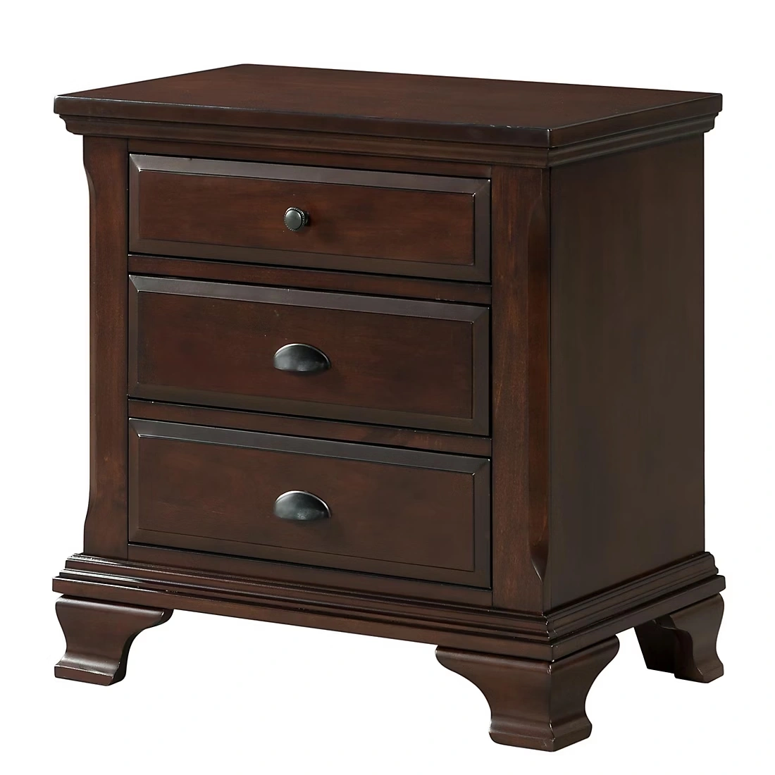 Picket House Furnishings Brinley 3-Drawer Nightstand - Cherry 1 Picket House Furnishings Brinley 3-Drawer Nightstand - Cherry