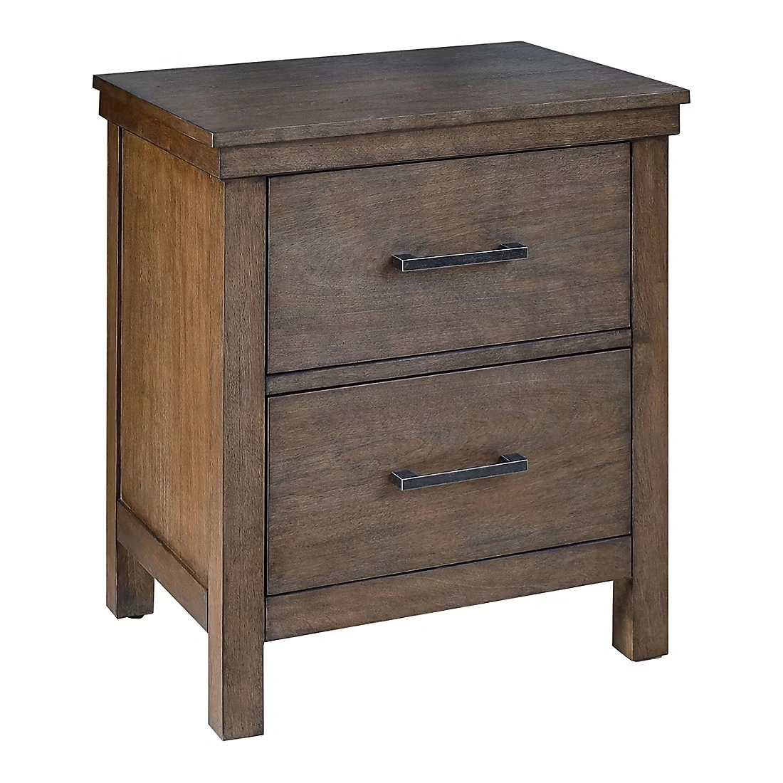 Ludlow 2-Drawer Nightstand - Medium Brown Wood Finish