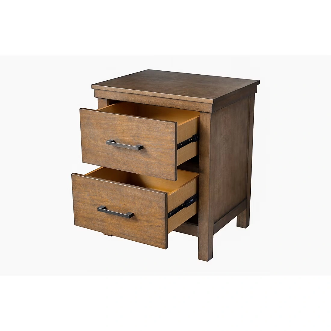 Ludlow 2-Drawer Nightstand - Medium Brown Wood Finish