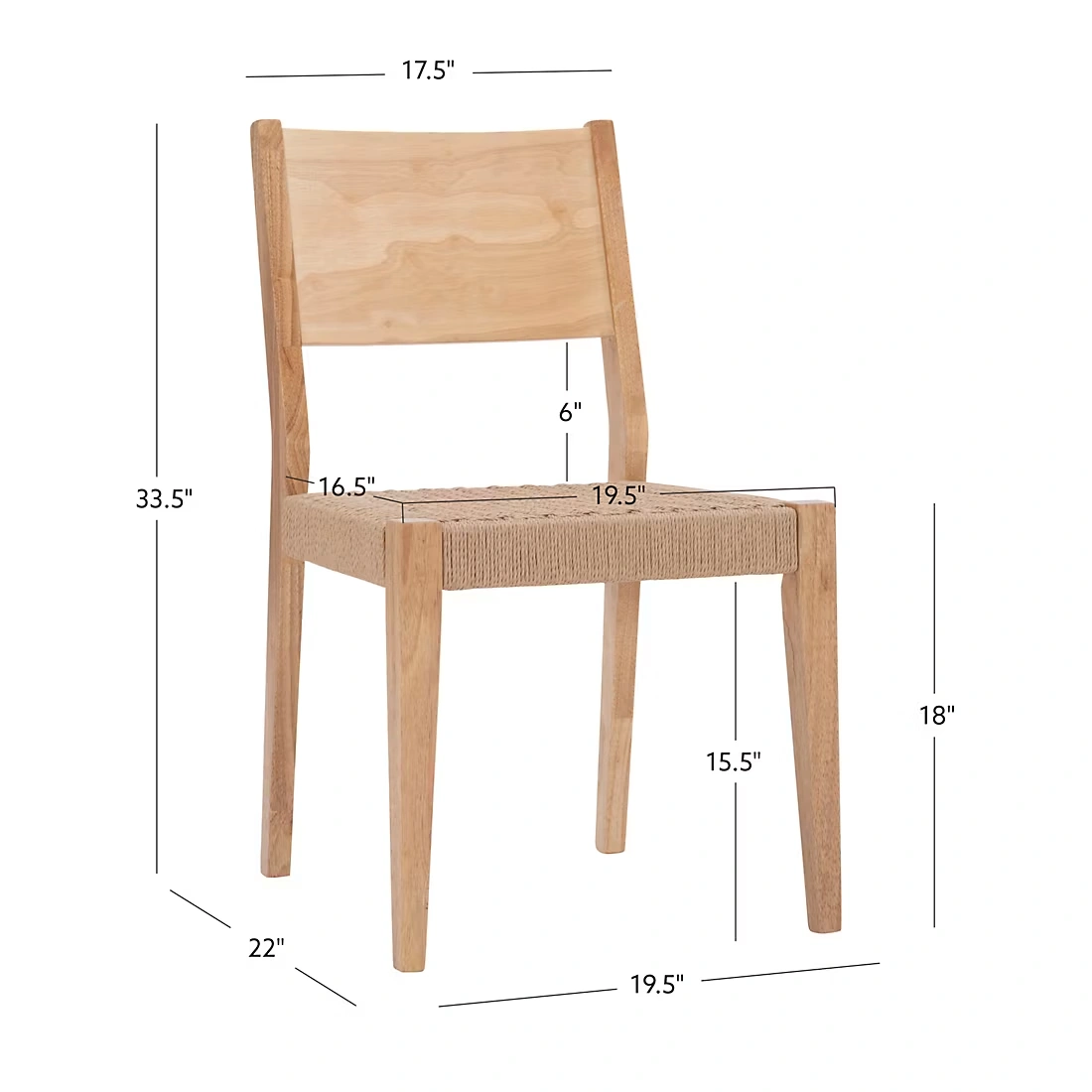 Linon Cosgrove Rope Dining Chair, Set of 2