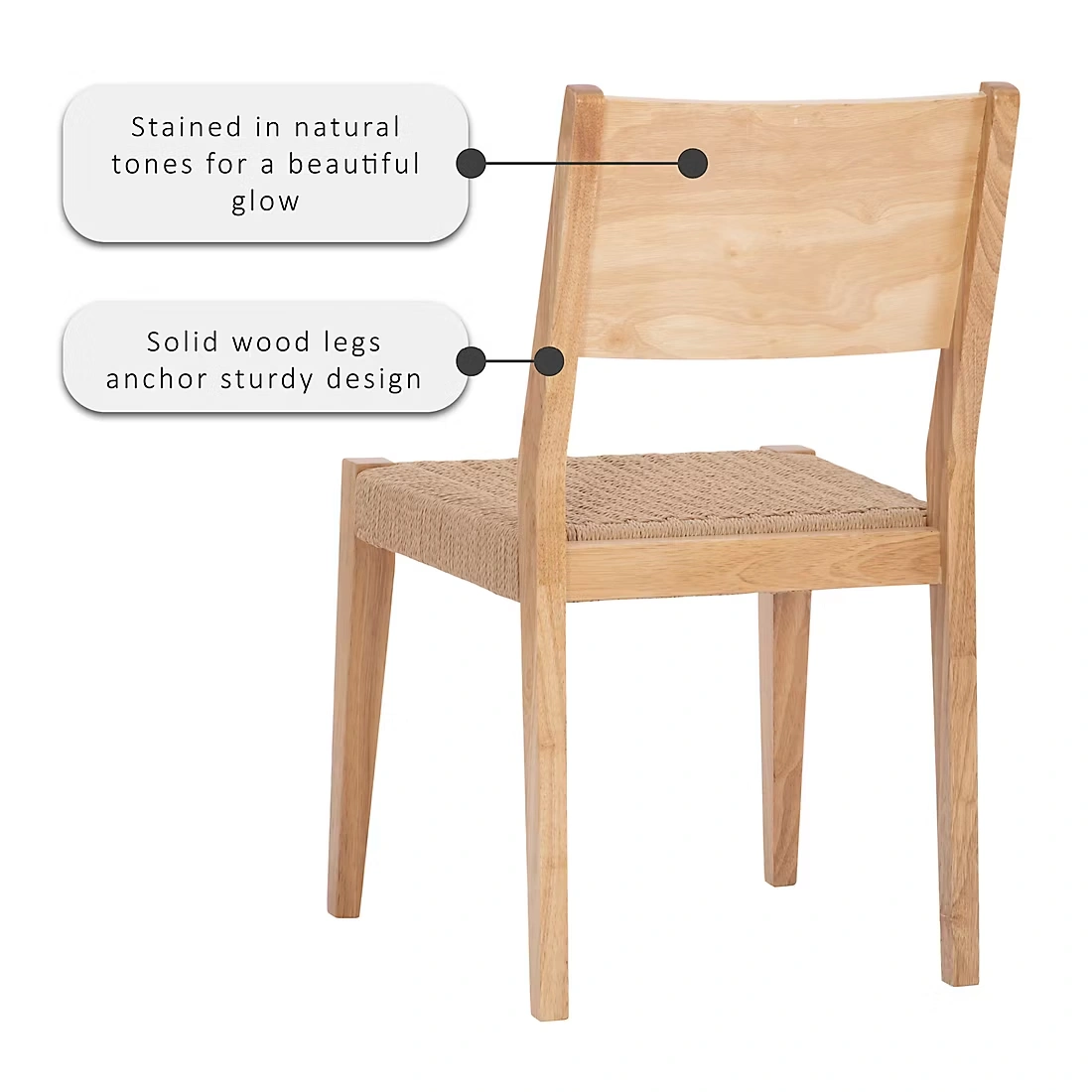 Linon Cosgrove Rope Dining Chair, Set of 2