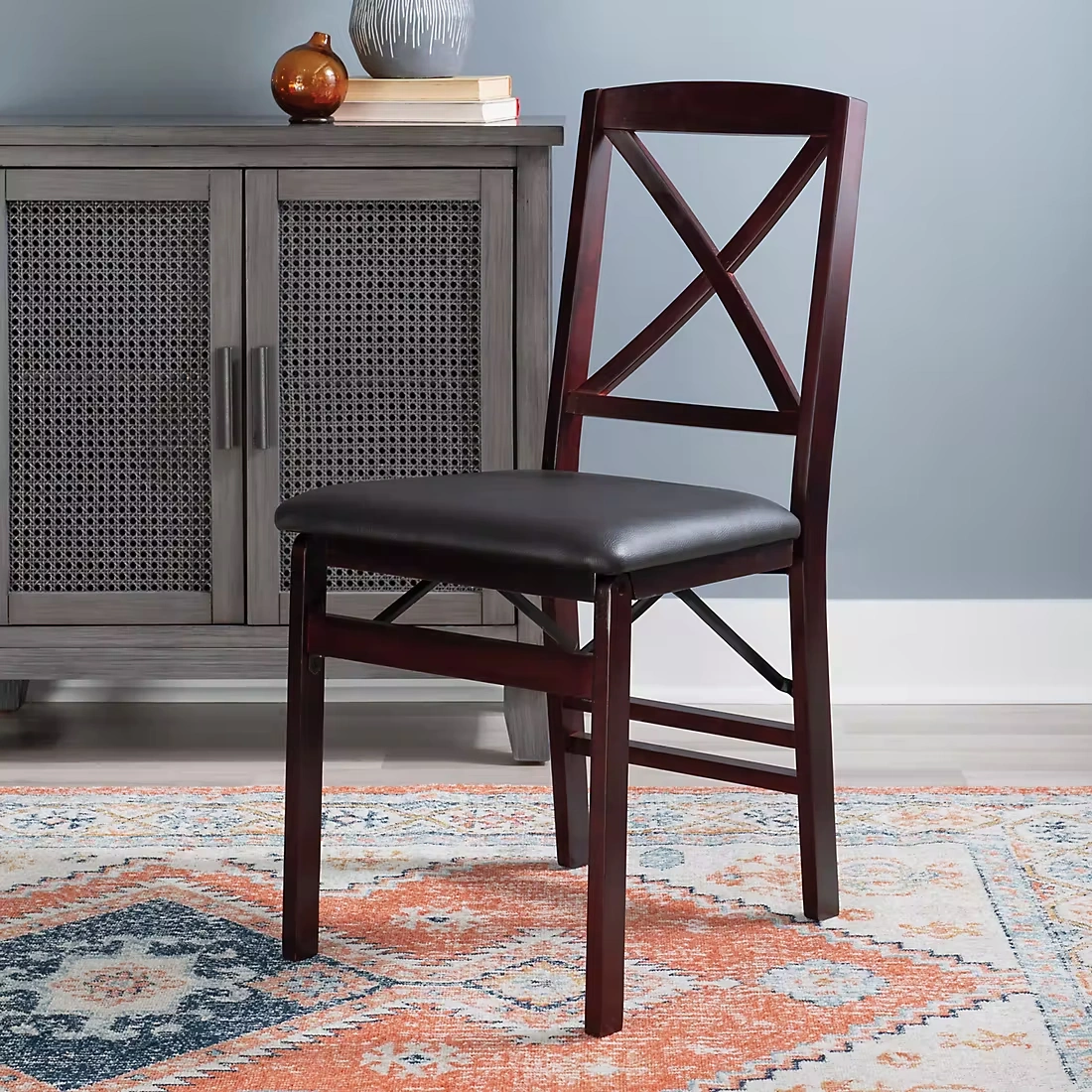 Linon Triena 18\" X-Back Folding Chairs, 2 pk. - Espresso