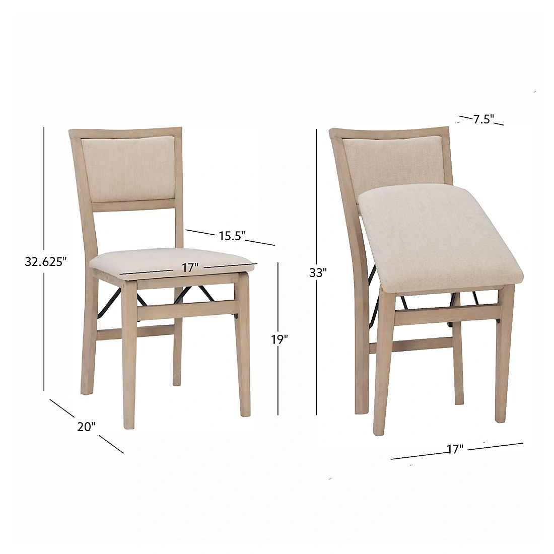 Linon Keira 2-Pc. Wash Pad Folding Chairs