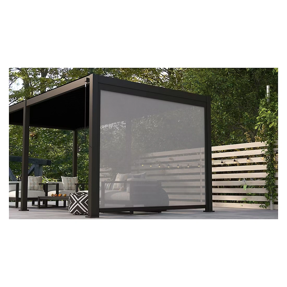 Mirador 10' x 20' Adjustable Aluminum Louvered Pergola Bundle- Charcoal