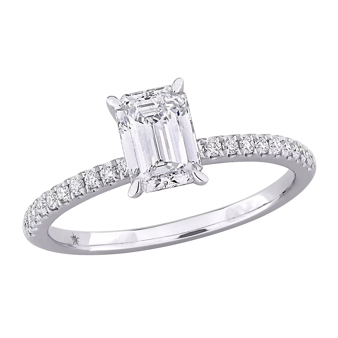 1.15 ct. t.w. Lab-Grown Diamond Emerald-Cut Engagement Ring in 14k White Gold 1 1.15 ct. t.w. Lab-Grown Diamond Emerald-Cut Engagement Ring in 14k White Gold