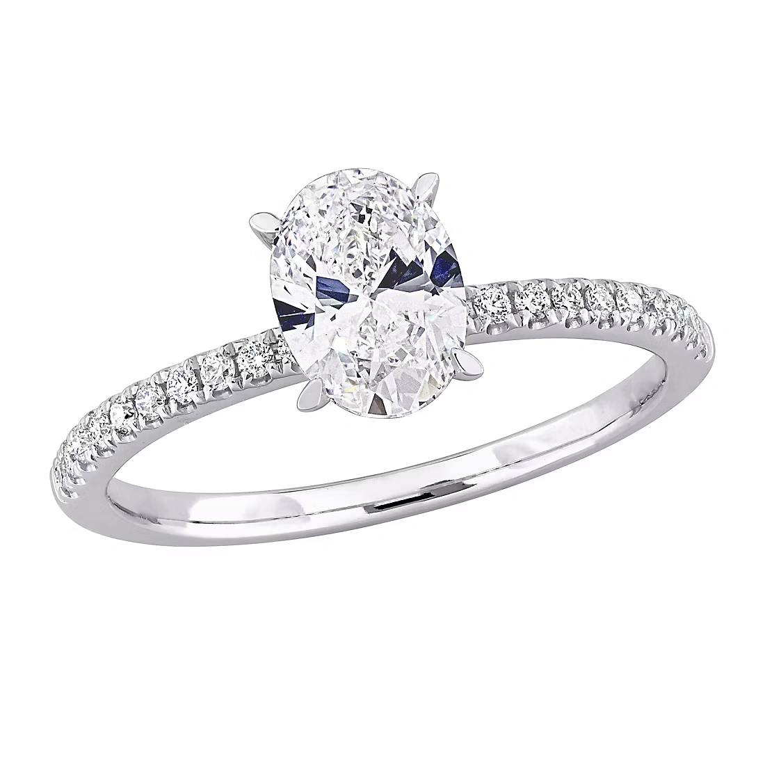 1.15 ct. t.w. Lab Grown Diamond Oval Engagement Ring in 14k White Gold