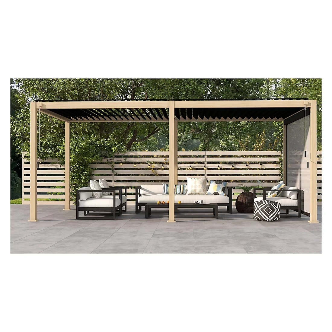 Mirador 10' x 20' Adjustable Aluminum Louvered Pergola Bundle- Takasho
