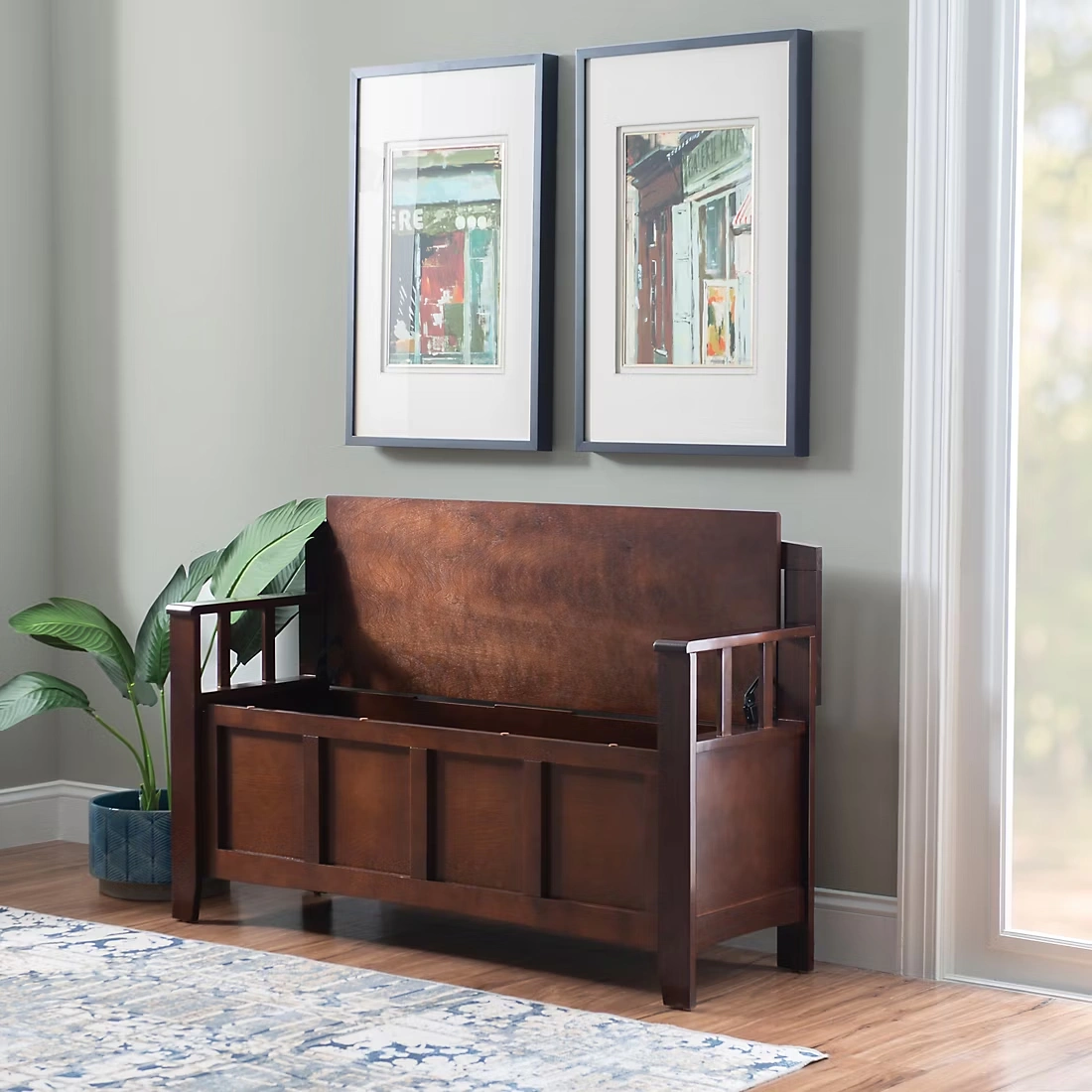 Crista Storage Bench - Walnut