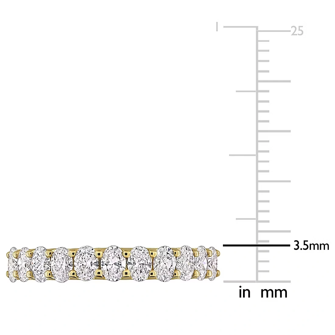 1 ct. t.w. Lab-Grown Diamond Oval Semi-Eternity Anniversary Band in 14k Yellow Gold