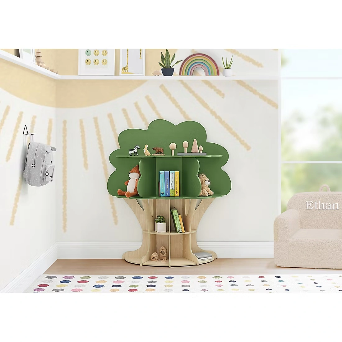 Delta Children Tree Bookcase  - Green/ Natural