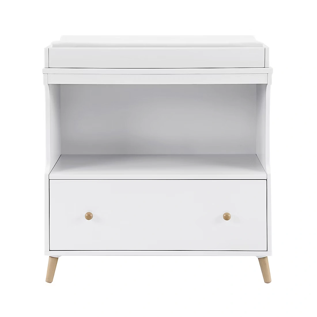 Delta Children Essex Changing Table with Drawer - White with Natural